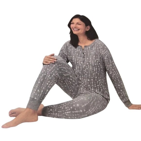 Nautica Women's 2 Piece Stretch Fleece Pajama Sleepwear Set Lounge Shirt Pants - Picture 9 of 12